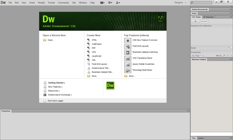 adobe dreamweaver cs6 screenshot 1