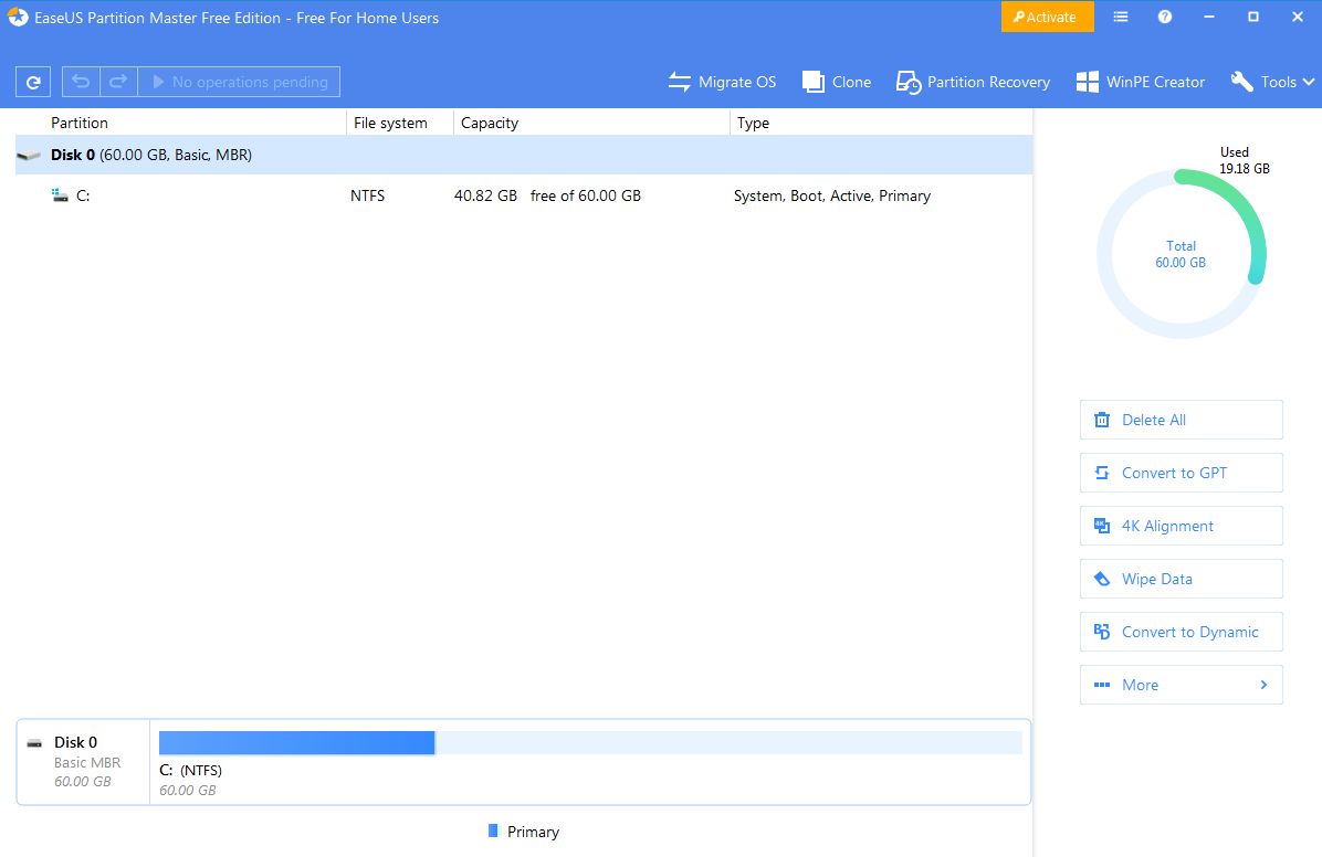 easeus partition master free screenshot 2