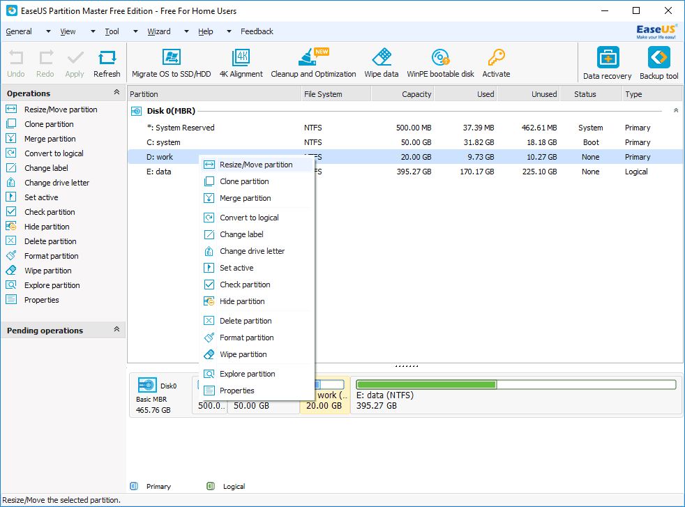 easeus partition master free screenshot 3