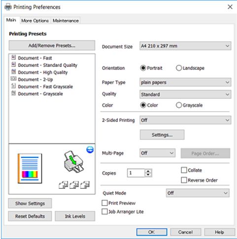 epson l380 driver screenshot 2