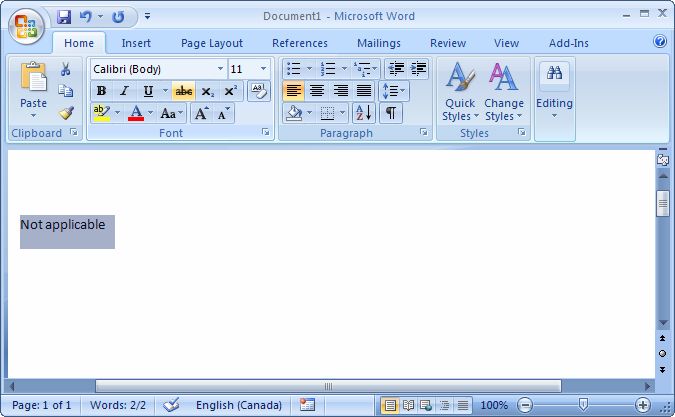 microsoft word 2007 screenshot 2