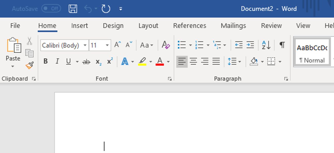 microsoft word 2019 screenshot 2