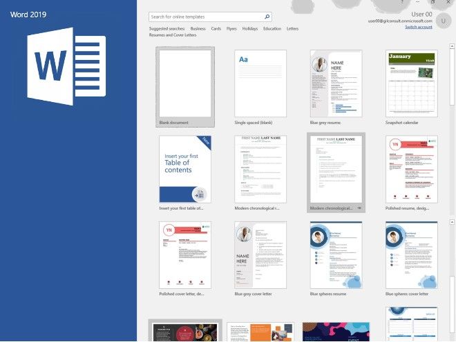 microsoft word 2019 screenshot 3