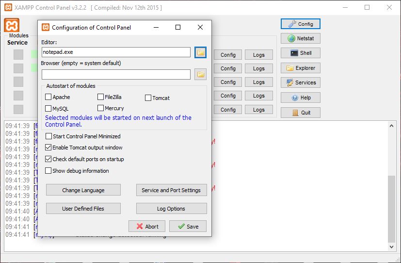 xampp screenshot 3